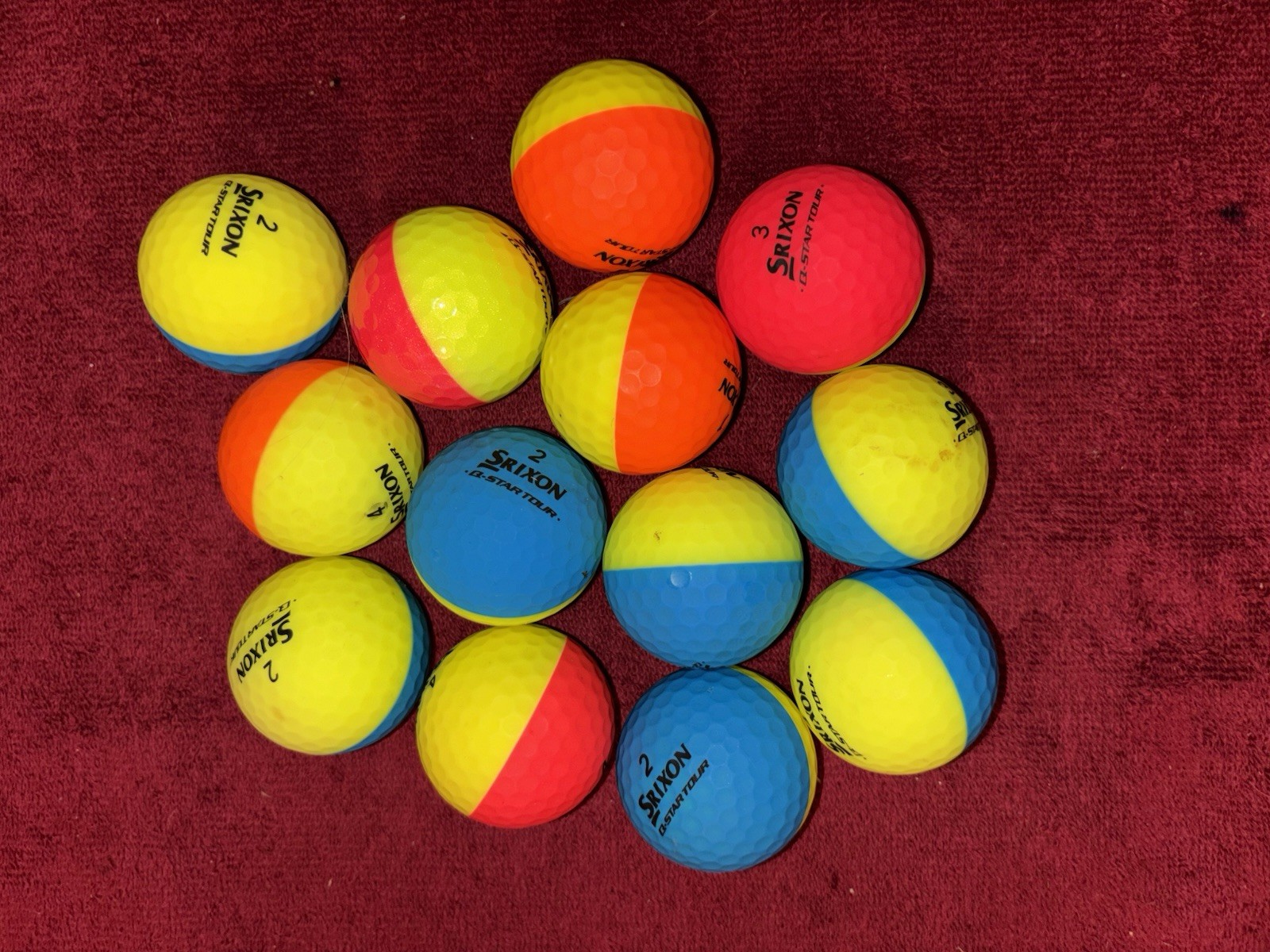 13 Srixon Q-Star Tour Divide Multi Color AAAA Used Golf Balls
