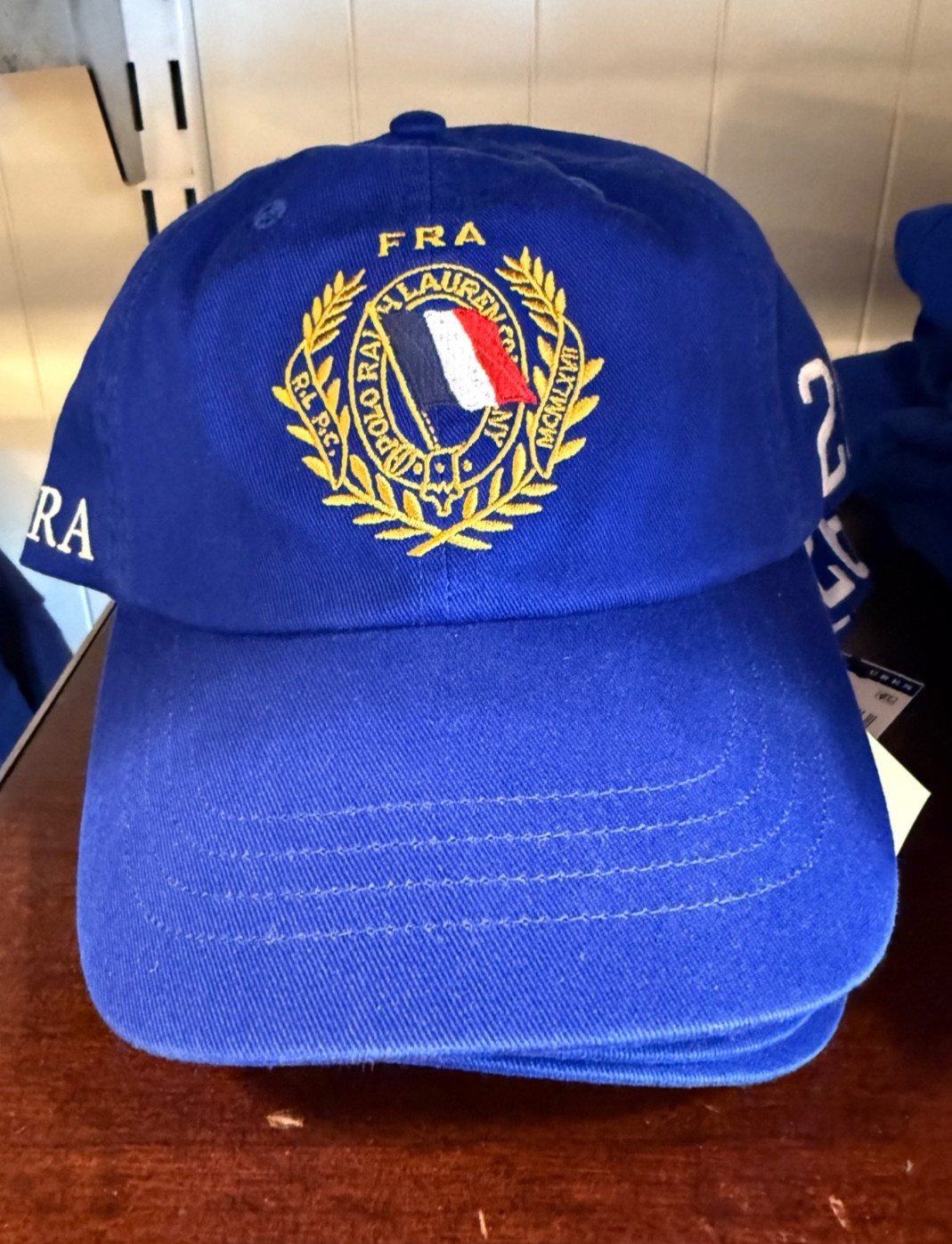 Polo Ralph Lauren Royal Blue FRANCE Pony Crest #26 Cotton Twill Baseball Cap Hat