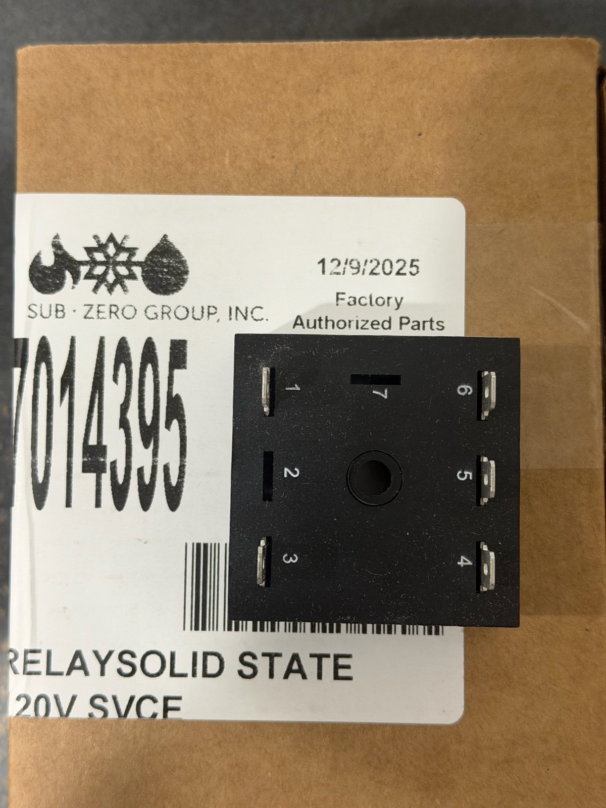 BRAND NEW SUB ZERO SOLID STATE RELAY PART#7014395