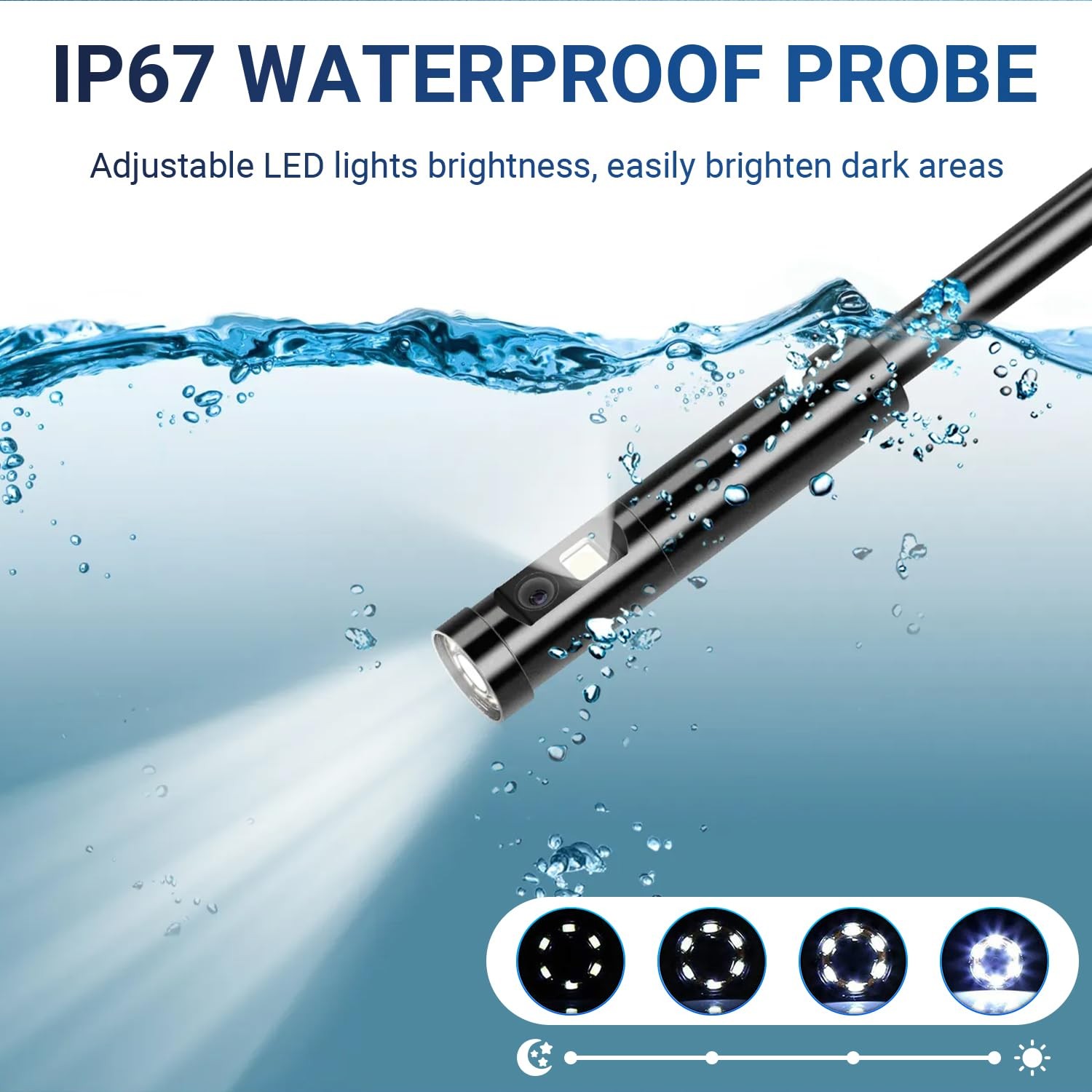 Endoscope Camera with Light, 4.3" IPS Screen Inspection Borescope Camera
