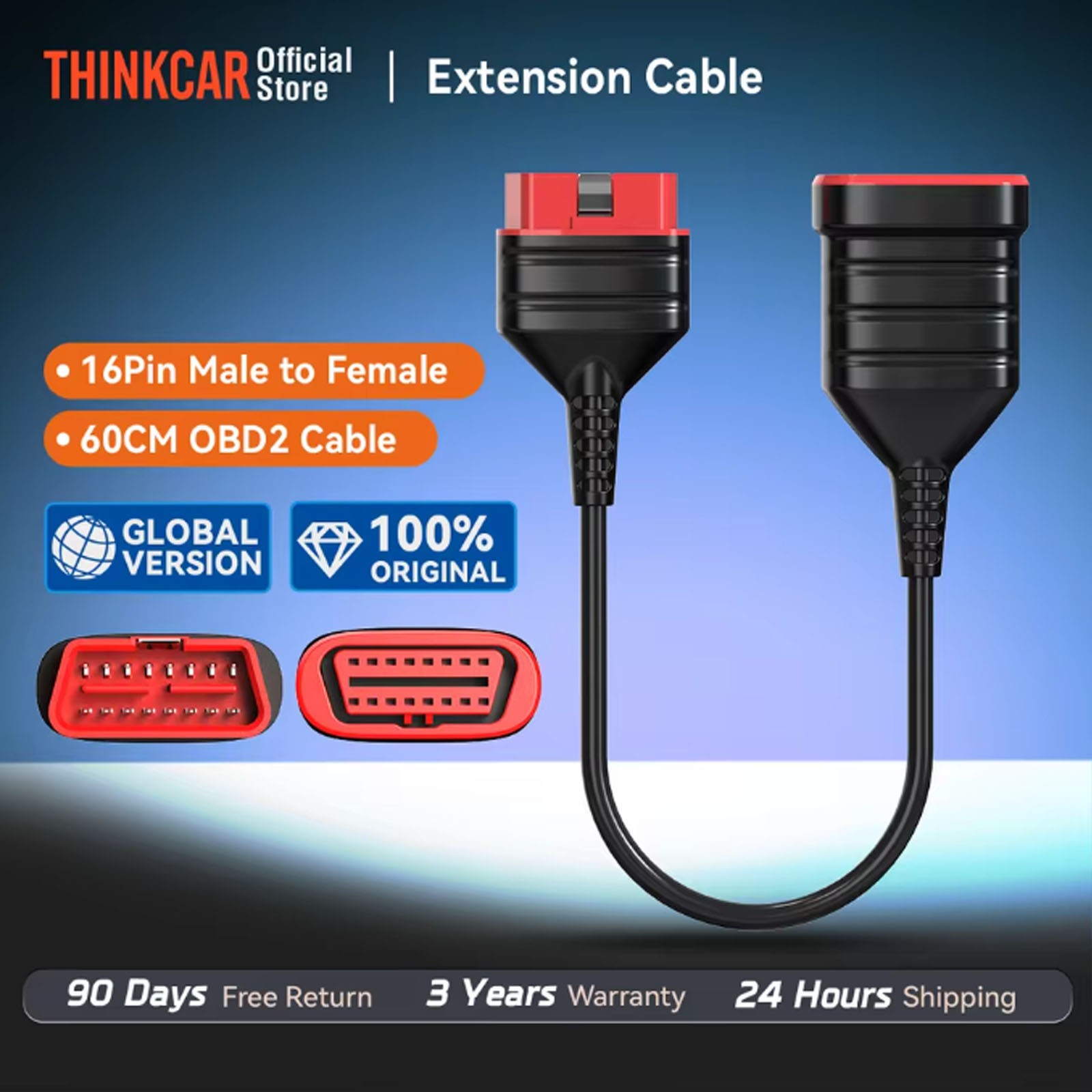 ThinkDiag Extension Cable 16 Pin Automotive Adapter Male To Female Extender