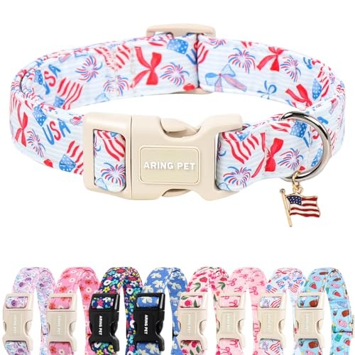 4th of July Dog Collar - Cute American Small Independence Bow Flag - Patriotic