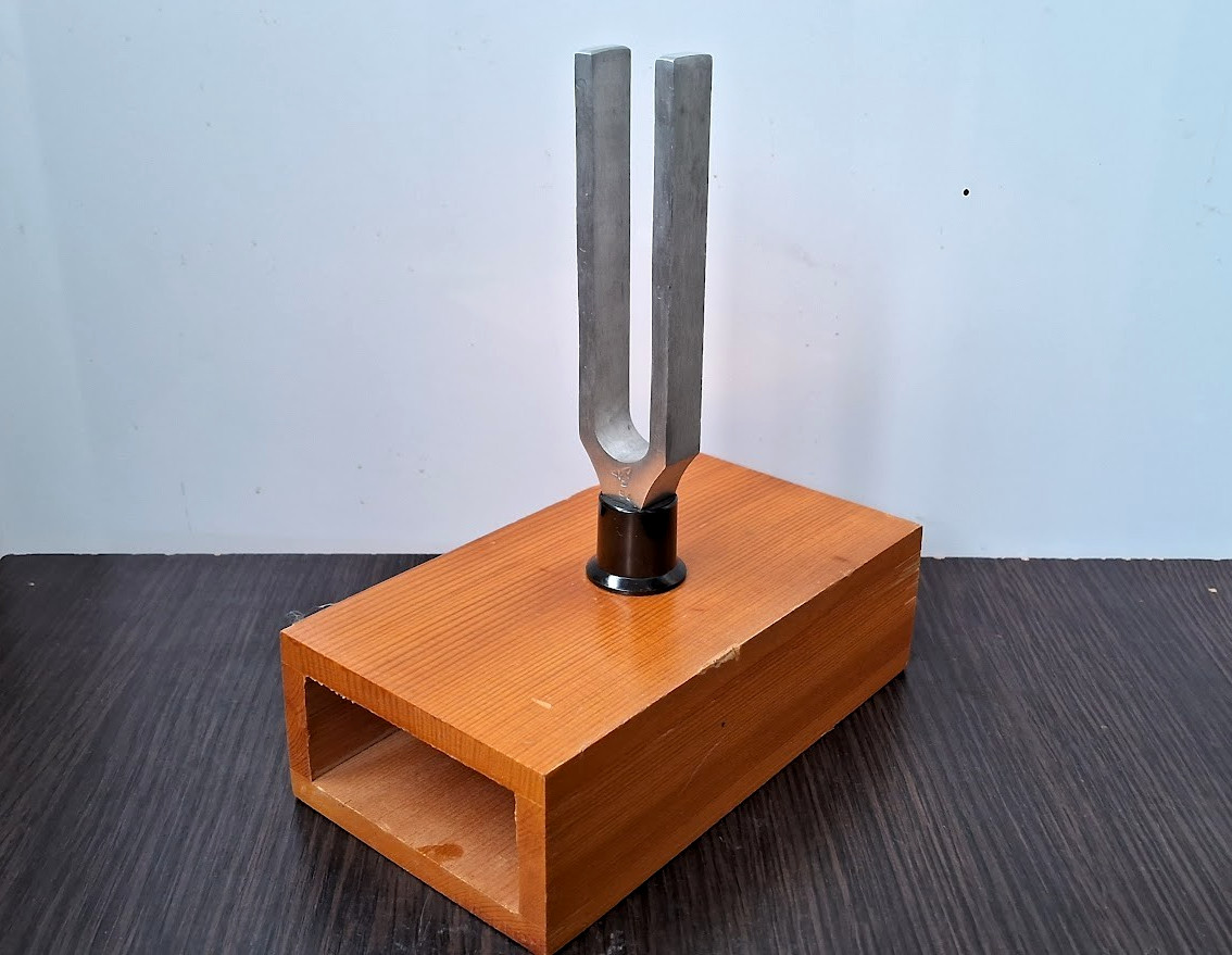 Vintage Tuning Fork Educational Instrument Russian Decor Retro Art Object USSR