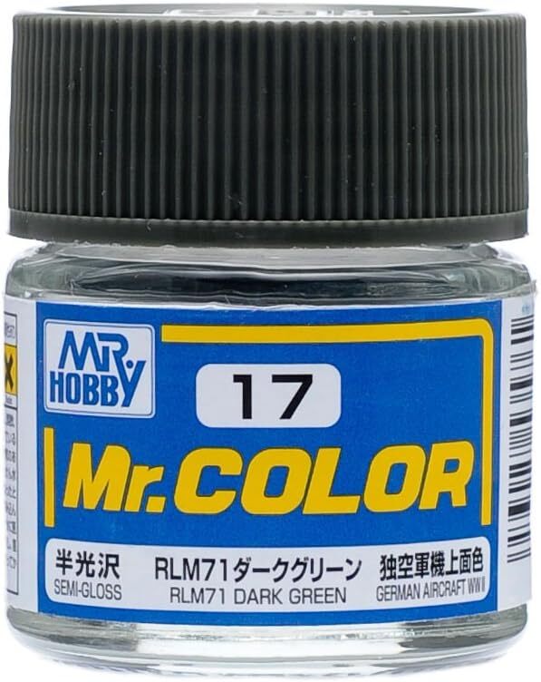 Mr. Hobby C17 Mr. Color Semi Gloss RLM71 Dark Green Lacquer Paint 10ml - US