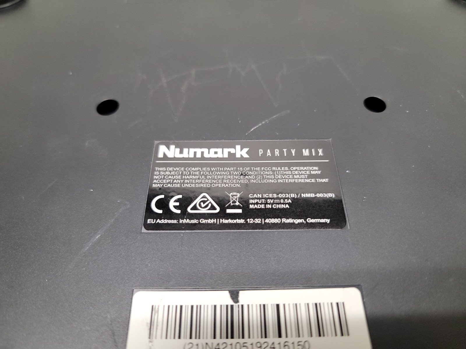 Numark Party Mix Double Deck DJ Controller UNTESTED/FOR PARTS