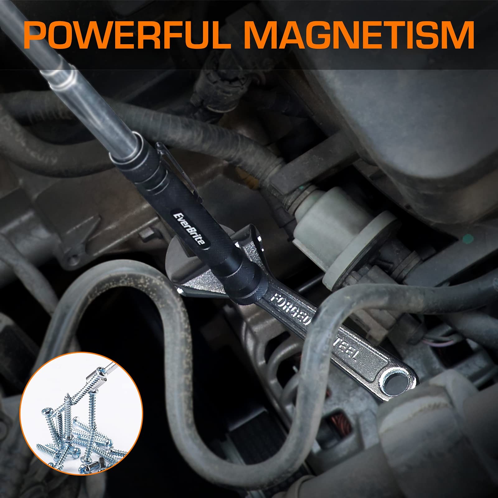 EverBrite 2-Piece Magnetic Pick Up Tool Set, Telescoping 360 Swivel...