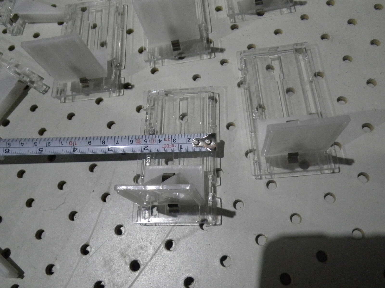Lot of modular shelf pusher inserts Clear+white plastic 18pcs