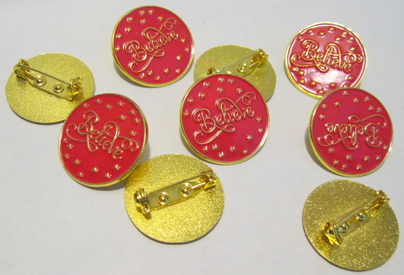 Red 1" Believe Lapel Pins