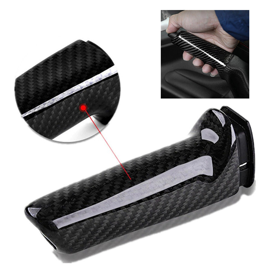 For BMW Models With Handbrake Brake Handle Cover Trim Real Carbon Fiber Black 1x
