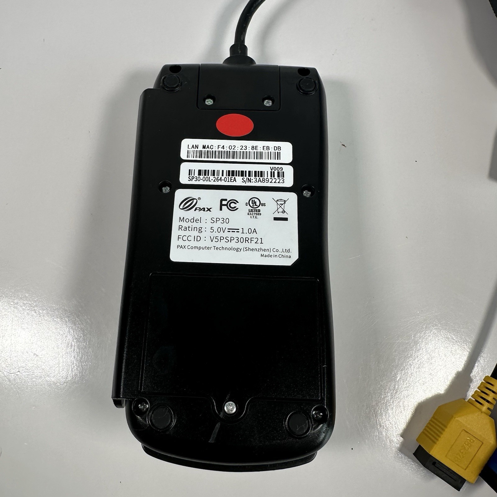 PAX SP30 Pin Pad Credit Card Terminal Reader with Power Cable