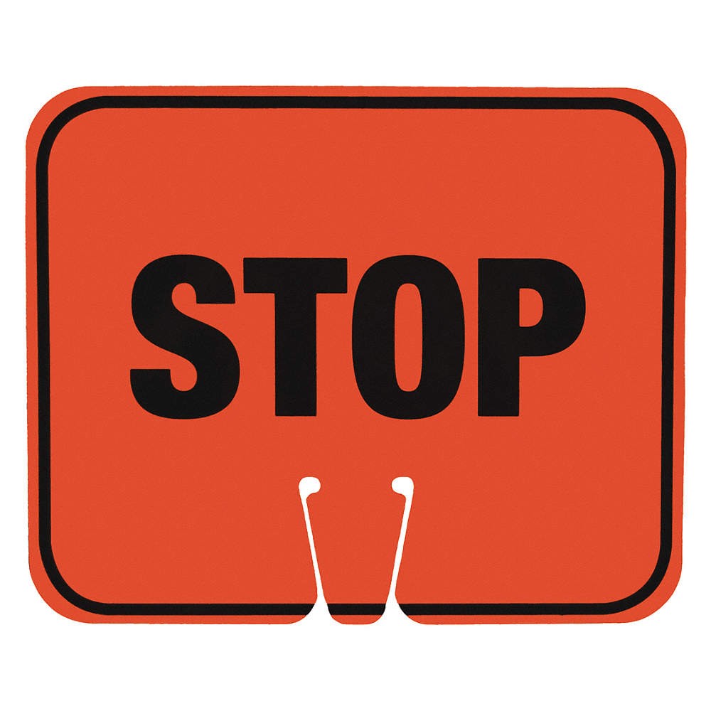 GRAINGER APPROVED 03-550-ST Traffic Cone Sign,12-1/2" L,ABS Plastic 489N87