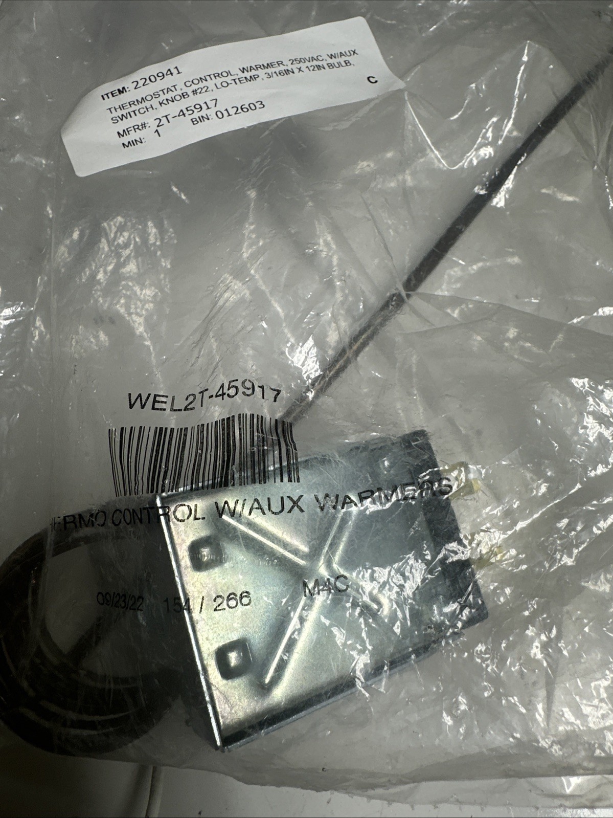 NEW 2T-45917 Wells Thermo Control Aux Warmers Genuine OEM WEL2T-45917 Ships FREE