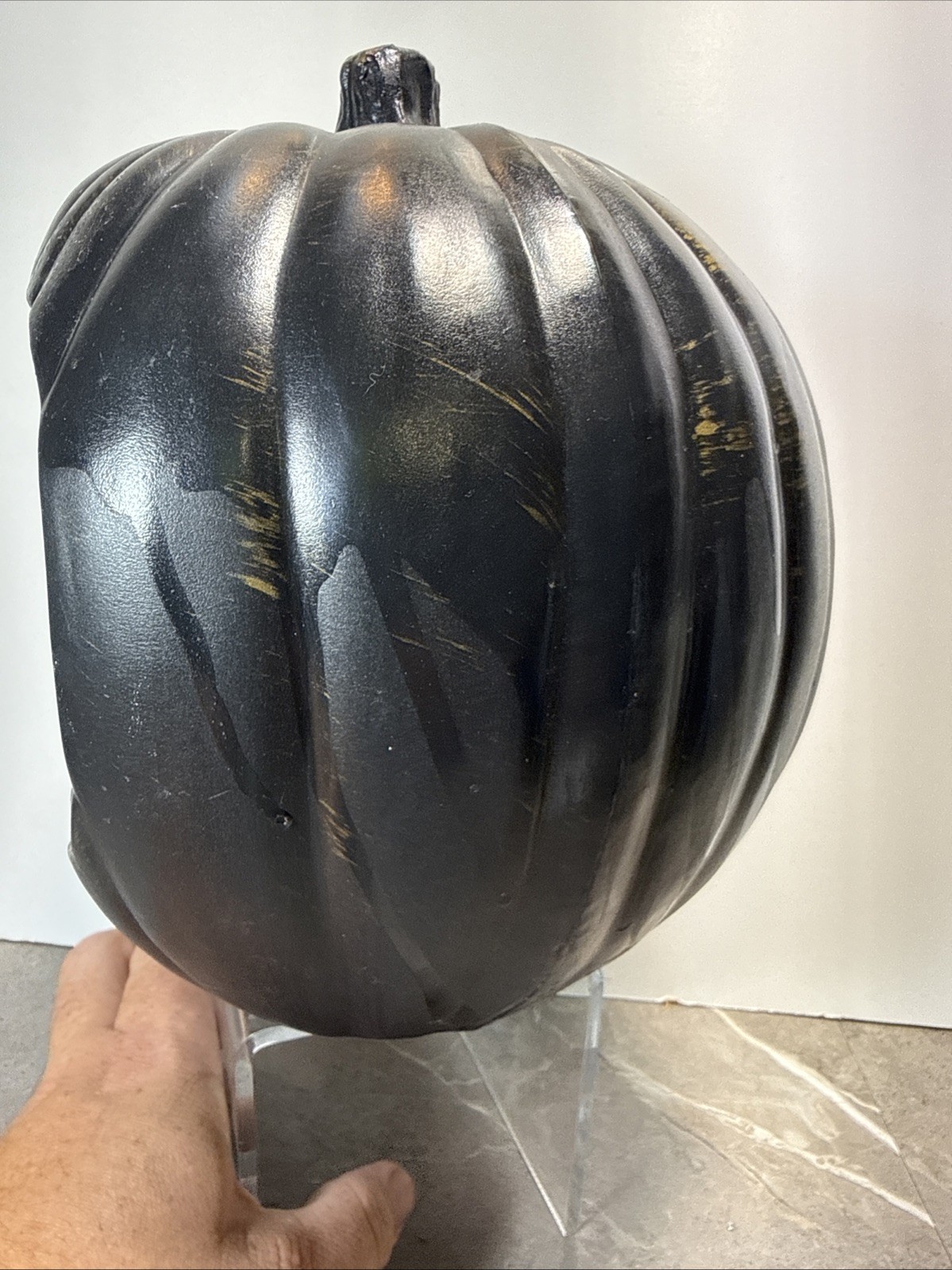 Gemmy Motion Activated Fortune Teller In Black Pumpkin Talking Color Changing 9”