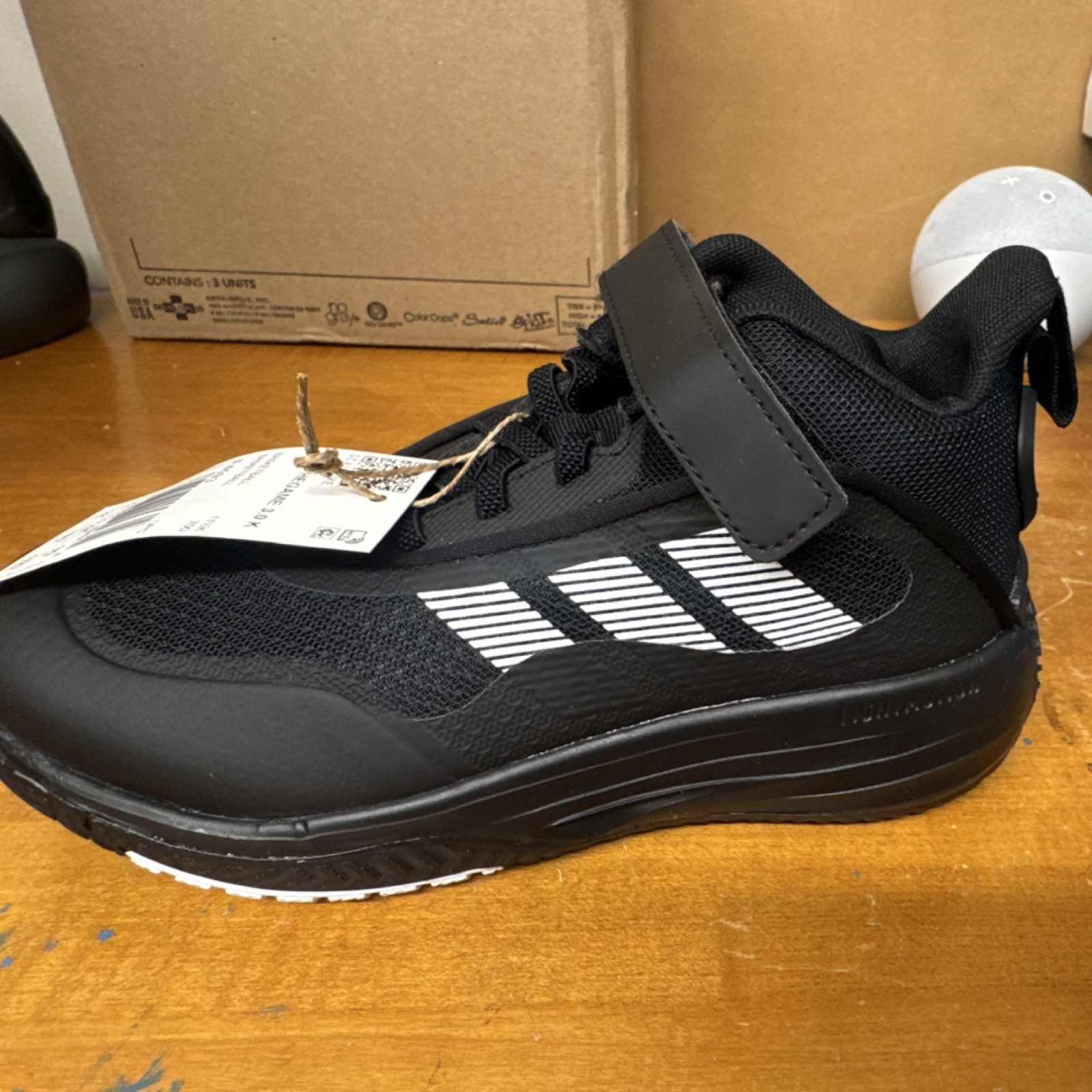 adidas Own The Game 3.0 K Kids' Basketball Shoes Black White Size 12K