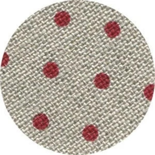 CROSS STITCH LINEN - Petit Point Raw Natural with Red Points-32 Count - Fat Qtr