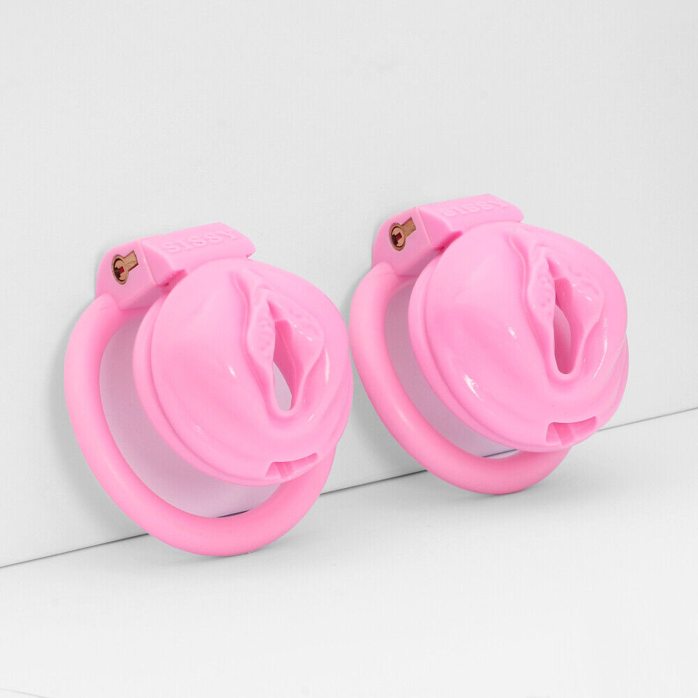 3D Printed Lightweight Pink Cage Small Male Chastity Devices Lock Ring New