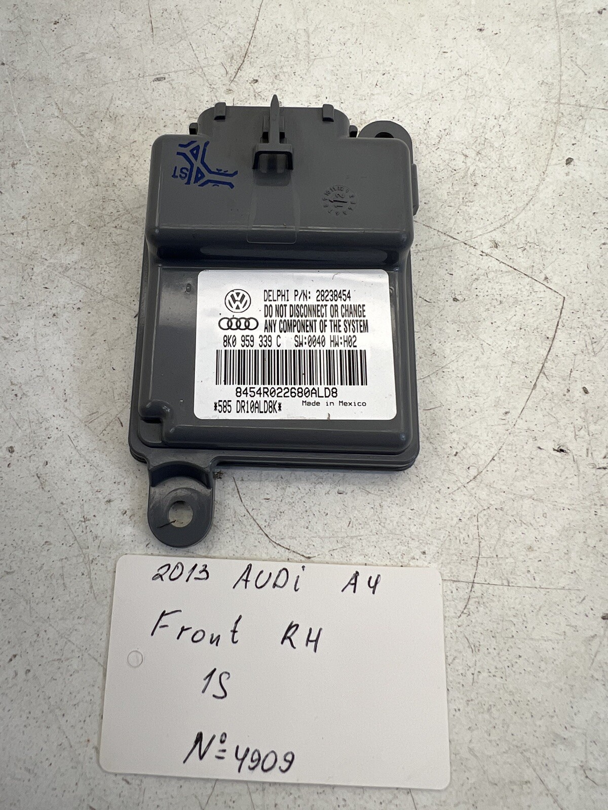 2013 Audi A4 Front Right Seat Occupant Sensor  OEM.