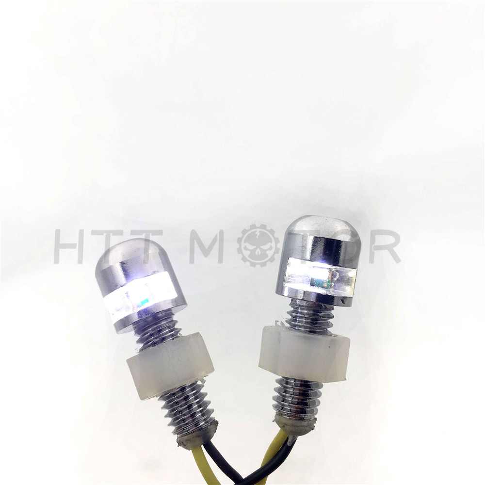 Motorcycle CHROME LED Tag light bolt custom chopper license plate SUPER WHITE