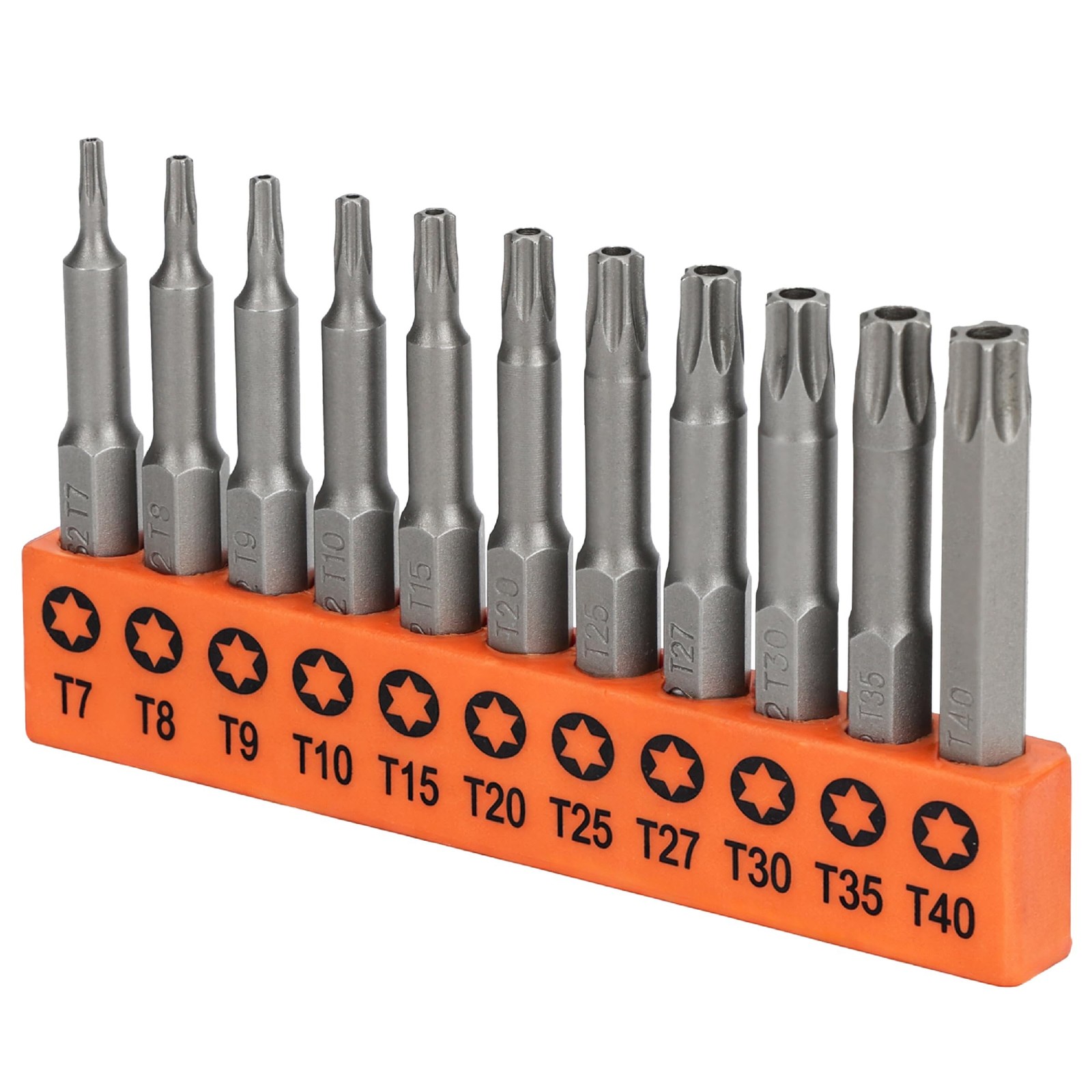 Bates- Security Torx Bit Set, 11 pcs, 2" Long, 1/4" Drive Hex Shank, T7-T40 | S2