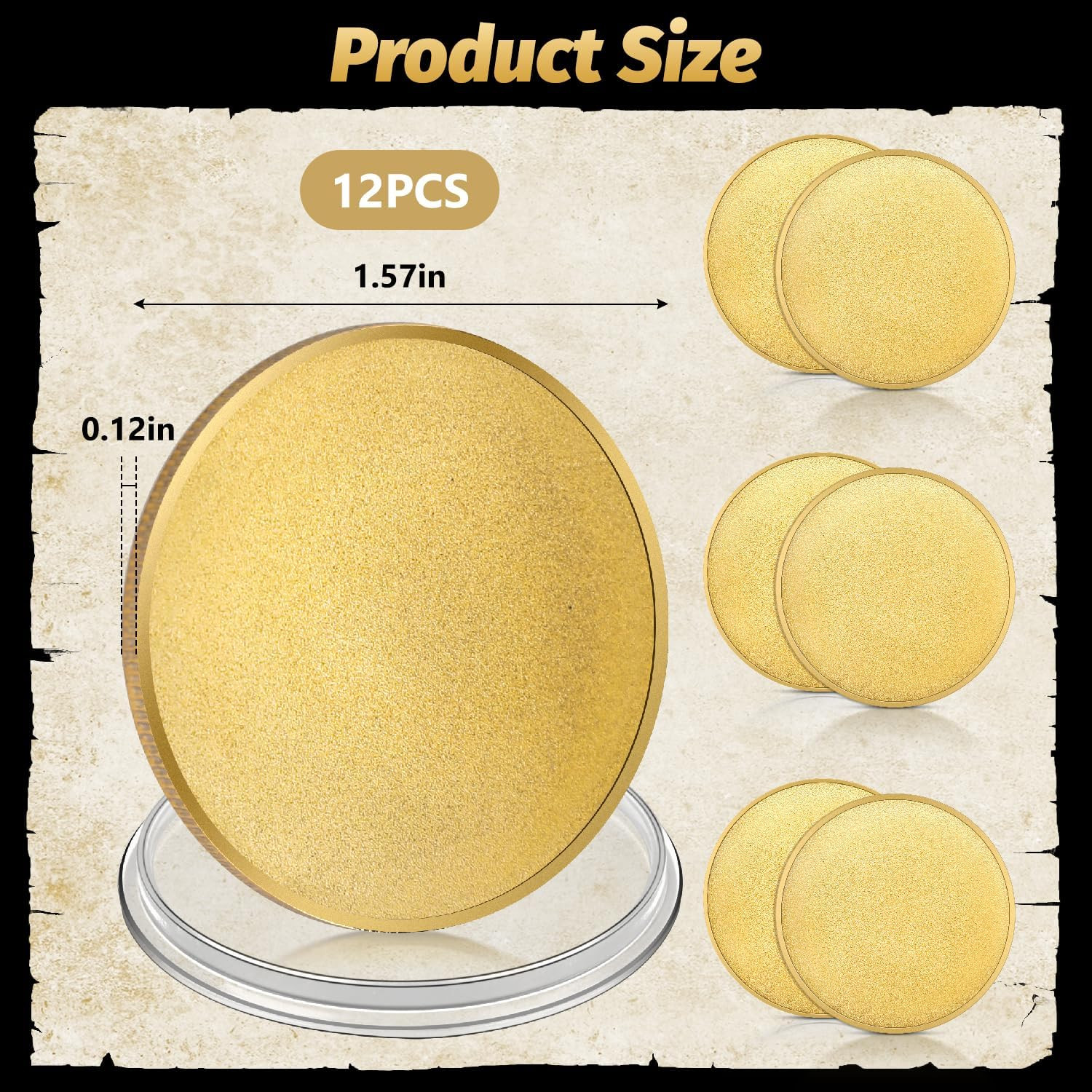 12 Pcs Blank Challenge Coin for Laser Engravable Pattern, 40 Mm Engraving Blanks