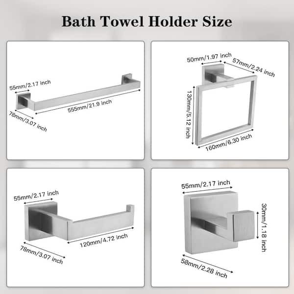 4-Piece Bath Hardware Set with Towel Bar