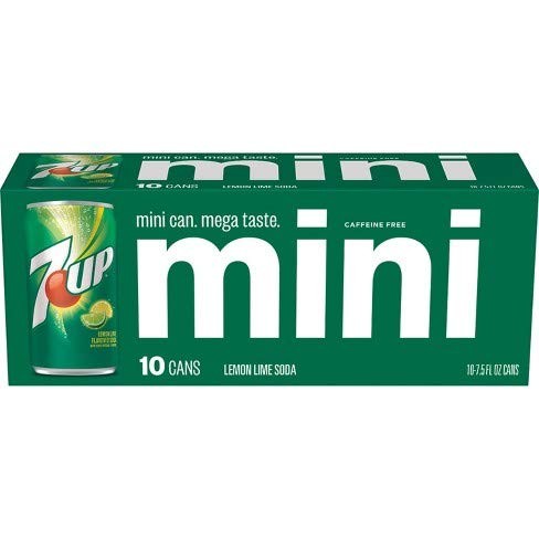 7 UP Mini Cans, 7.5 oz. each, 10 pack