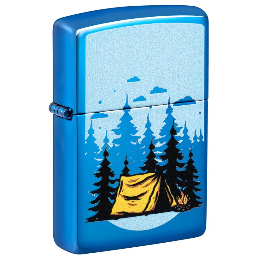 Zippo Forest Flicker Design High Polish Blue Color Image 47214