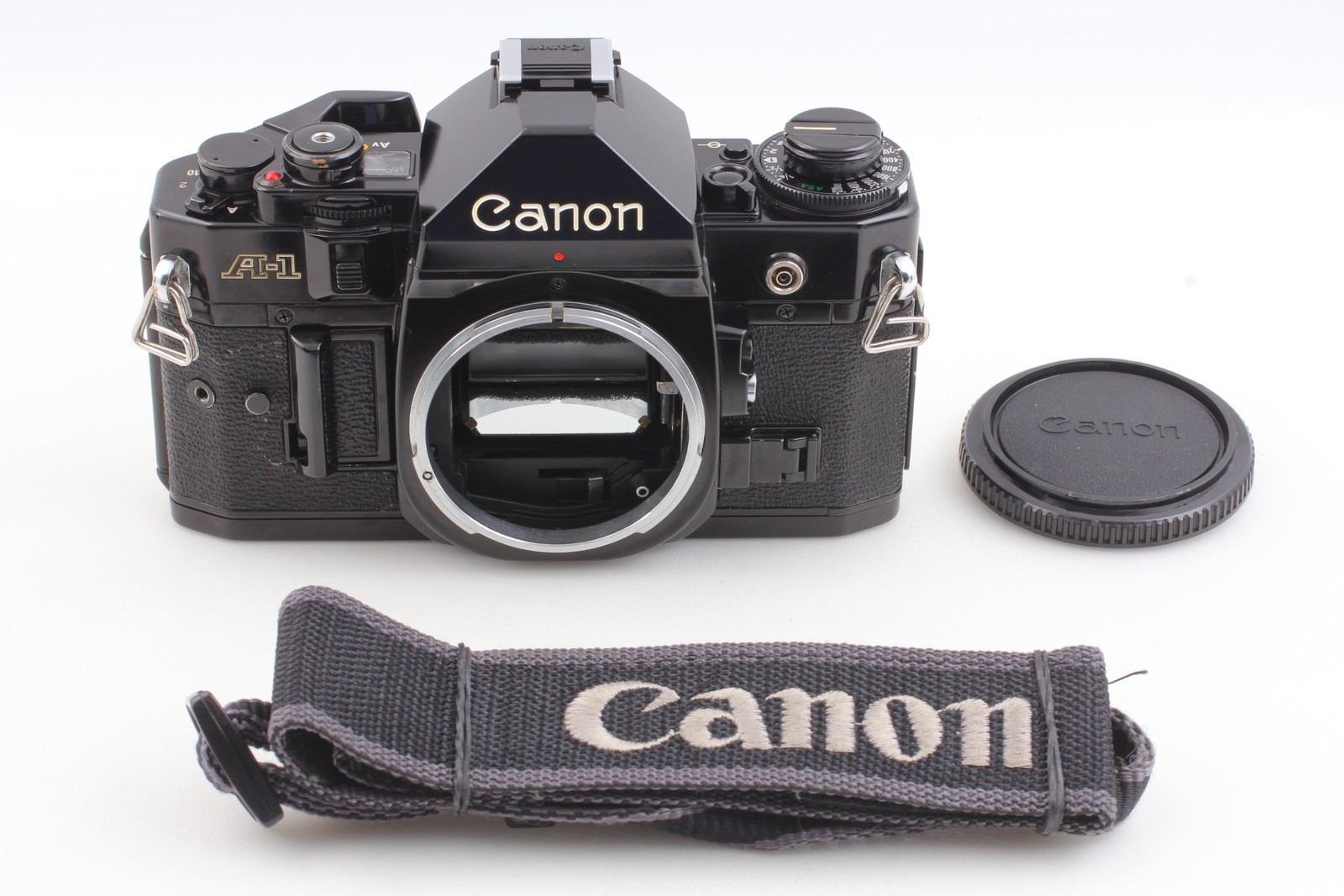 [Exc+5] Canon A-1 Black 35mm Film Camera Body Only With Strap, Cap, From JAPAN