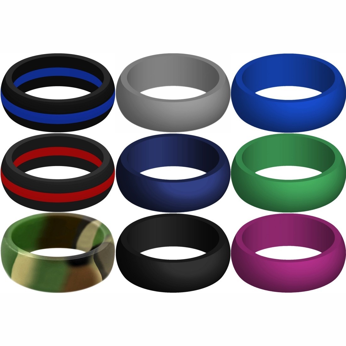 Two (2) Silicone Rings - High Grade Wedding Rings Replacement Workout Jewelry