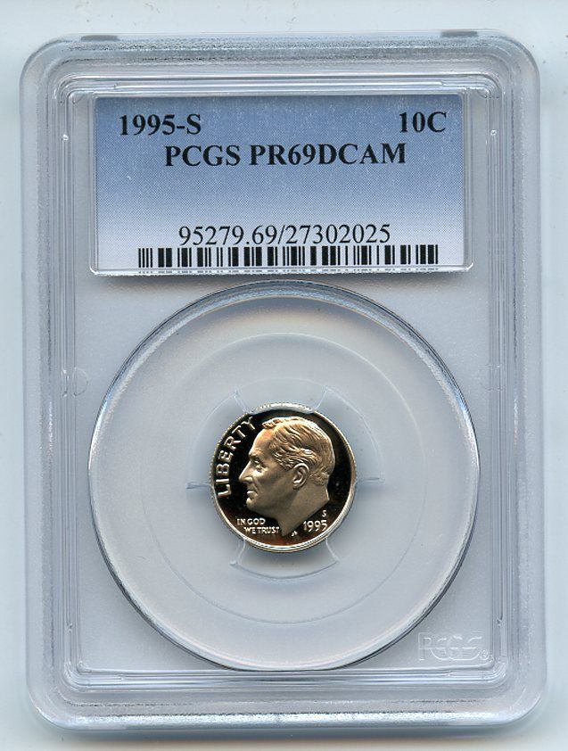 1995 S 10C Roosevelt Dime Proof PCGS PR69DCAM