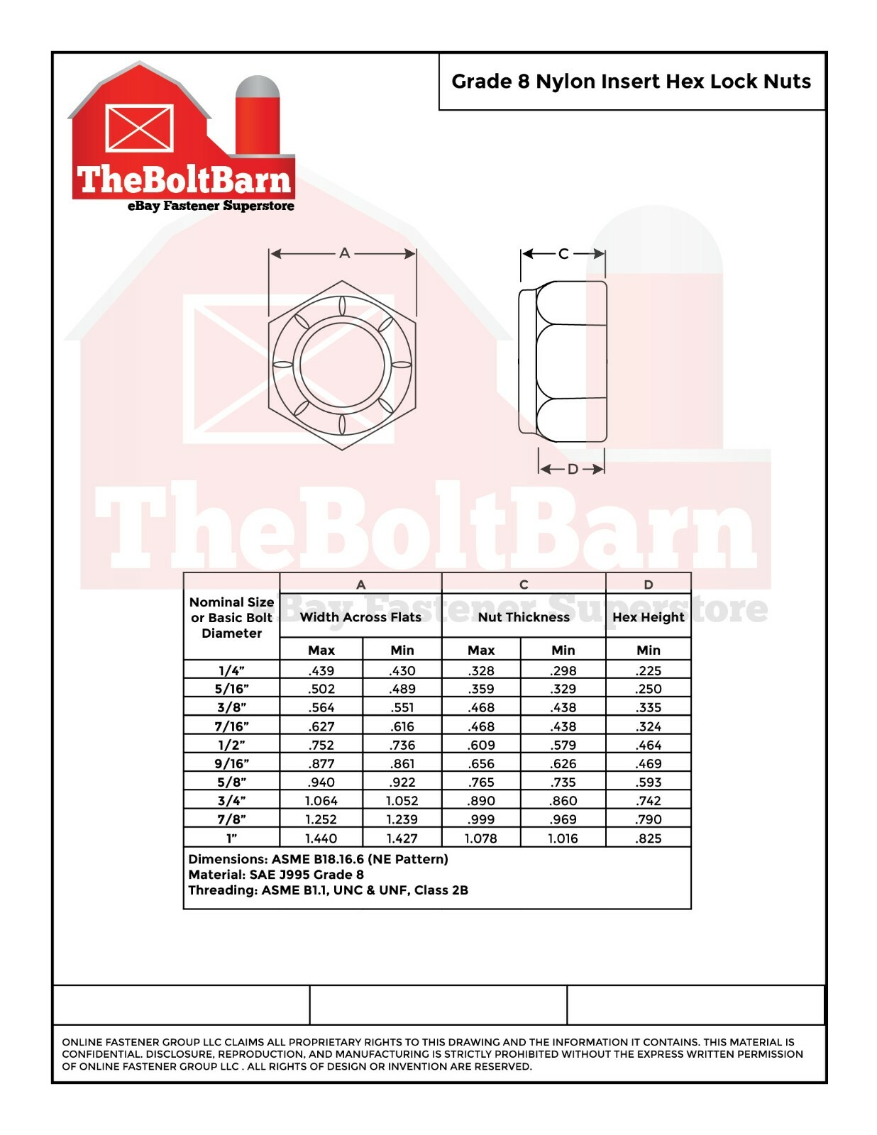 1/2"-20 Grade 8 Nylon Insert Hex Lock Nut Zinc Yellow FINE Nylok (Pick Quantity)