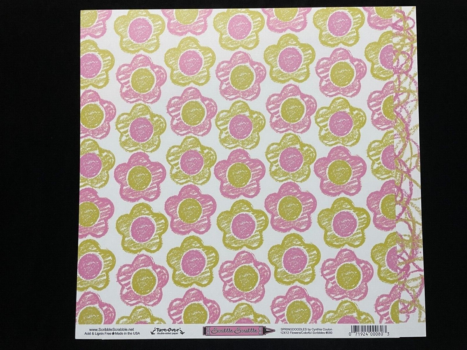SCRIBBLE SCRABBLE "SPRINGDOODLES" 12X12 DS HEAVY PAPERS