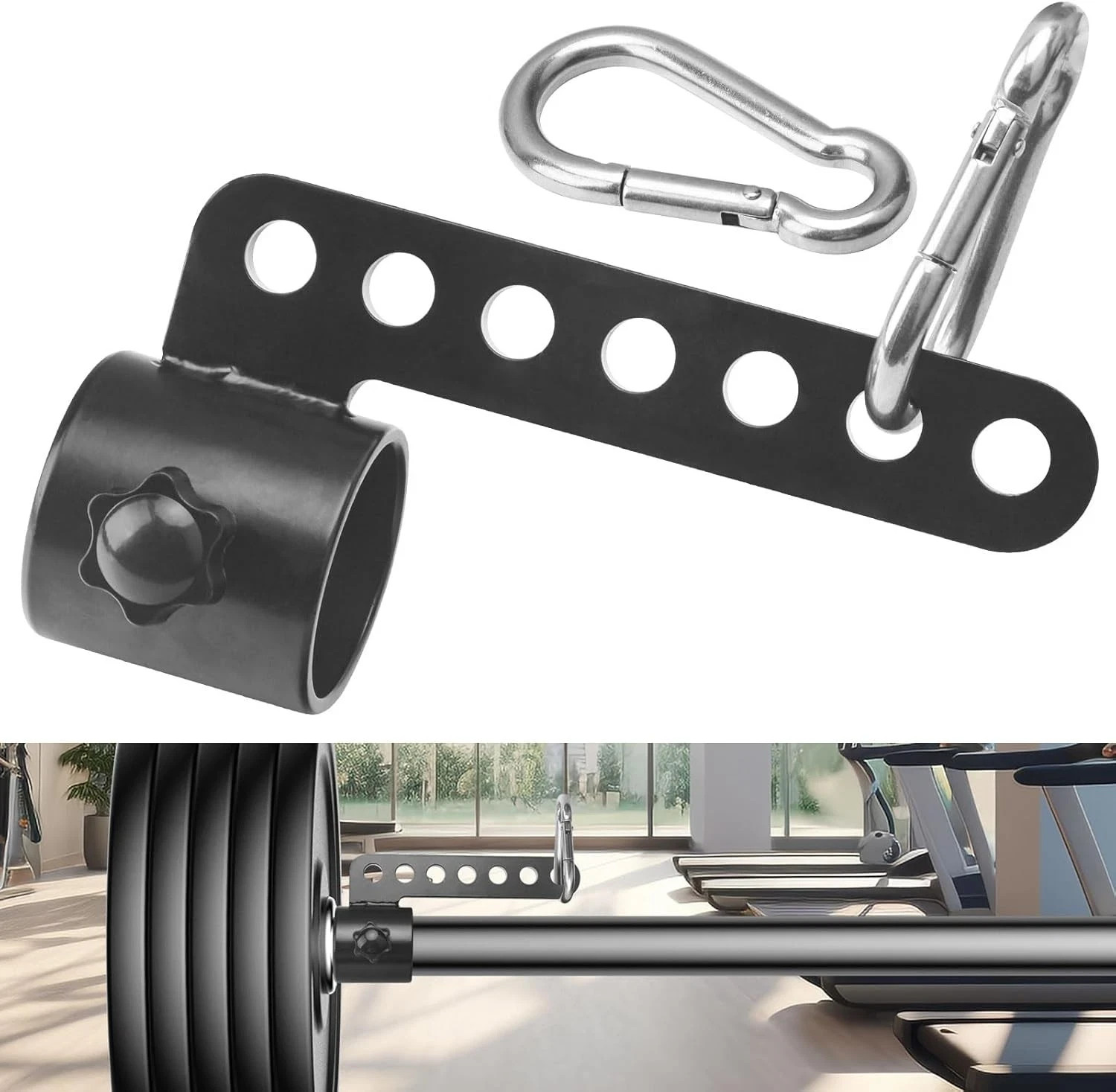 Belt Squat Bar Machine Attachment for 2 Inch Olympic Barbell Land BLACK
