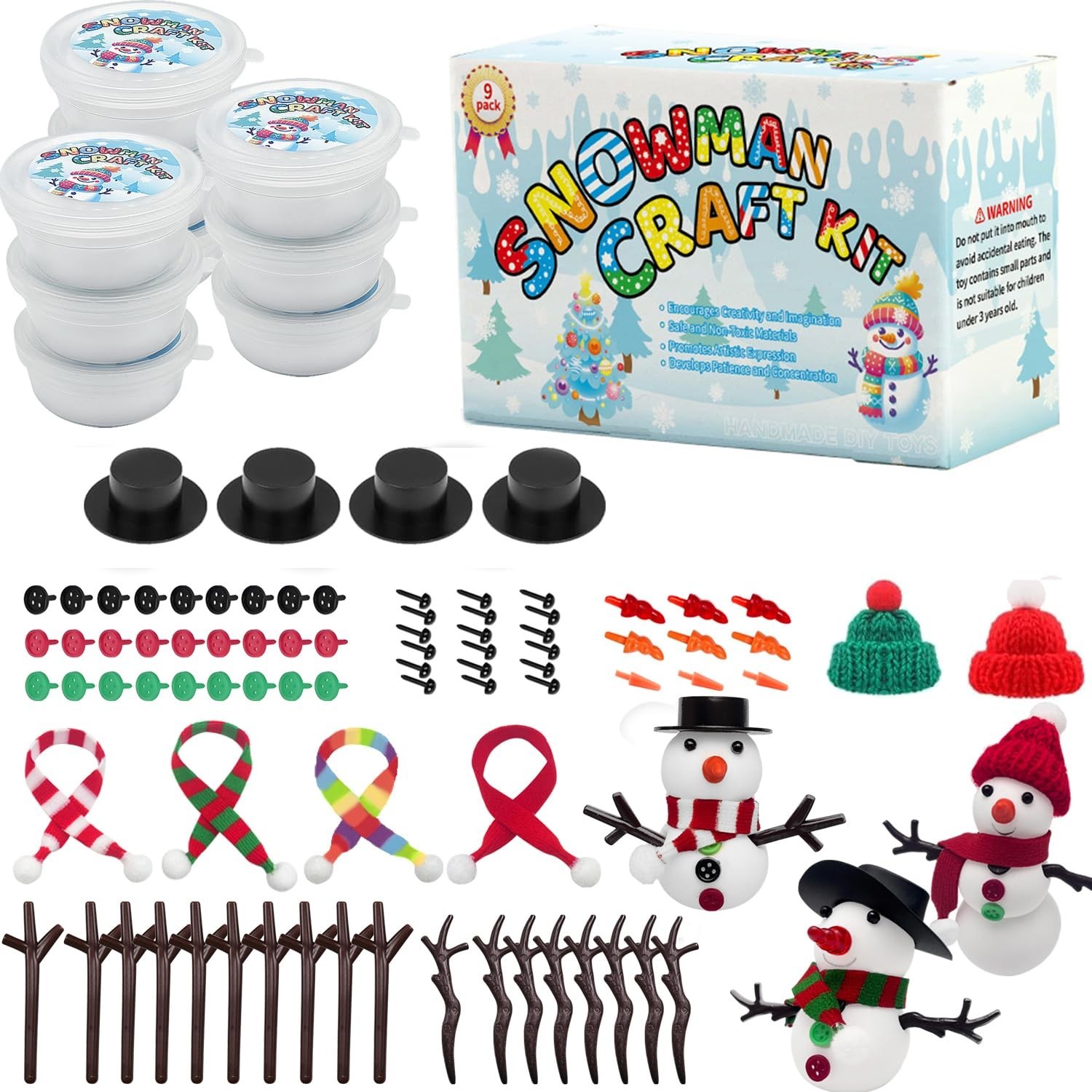 YIXIPAZH Christmas Snowman Crafts Sets，Build a Snowman Crafts Kit for Kid