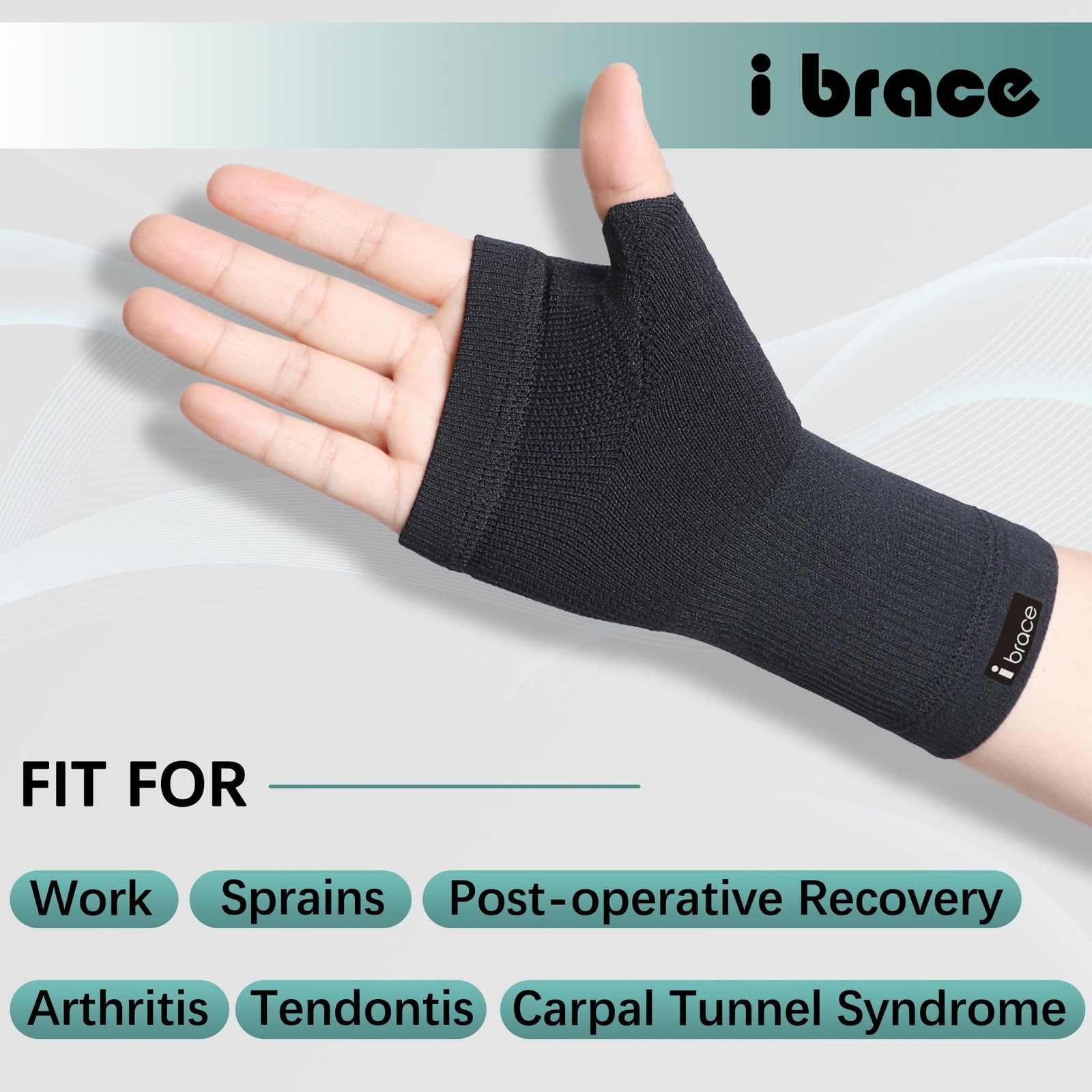Partial Zone Compression Wrist Sleeve for Carpal Tunnel with Thumb Support, R...