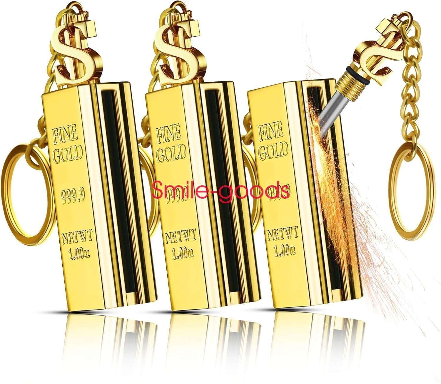 3Pack Permanent Match Lighter Gold Bar Matches Lighters for Outdoor Adventure