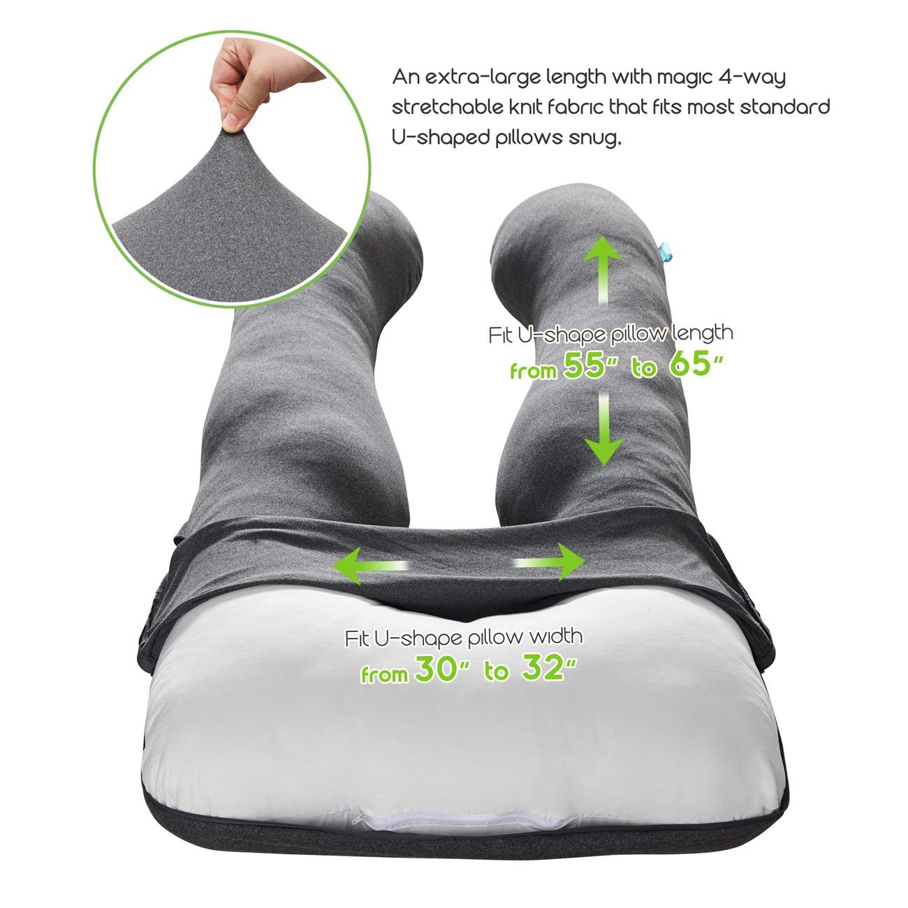 COSMOPLUS 𝐏𝐫𝐞𝐠𝐧𝐚𝐧𝐜𝐲 𝐏𝐢𝐥𝐥𝐨𝐰 U-shape, Heather Grey-u Shape