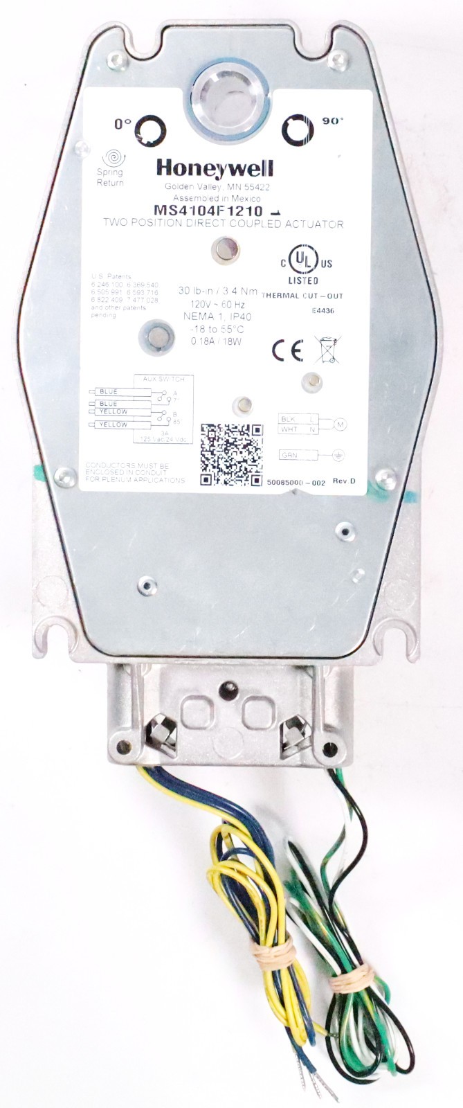 Honeywell MS4104F1210 Two Position Actuator