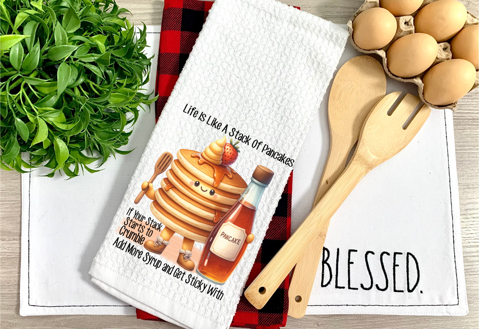Like is Like Pancakes, Waffle Weave Dish/Tea Towel, Micro Fiber, 16x24", (T94)