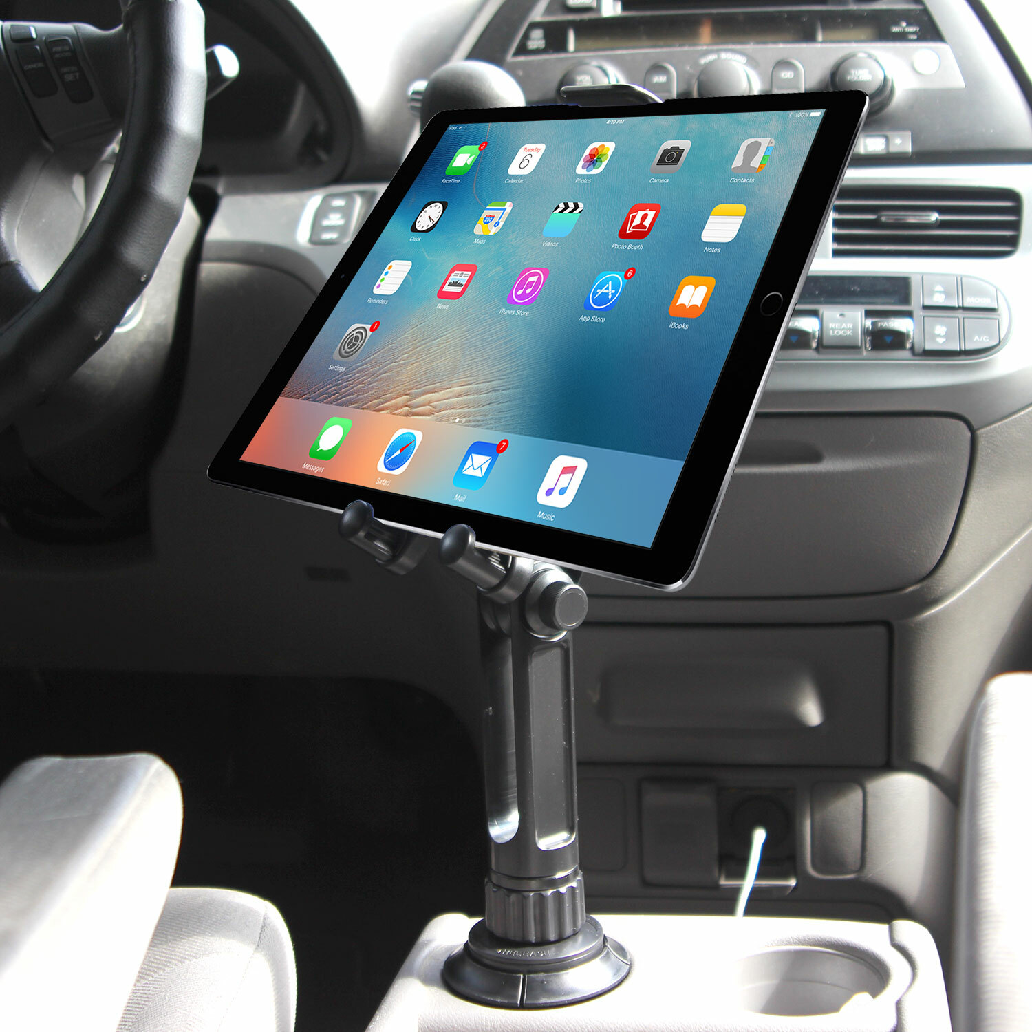 Tablet Cup Holder Mount- Apple iPad Pro Air Mini Galaxy Tab S7 S6 S5e A7 A6