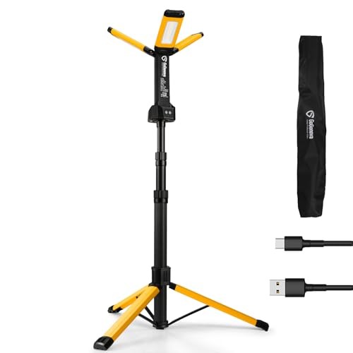 Rechargeable Work Light with Stand, Cordless Work Light with Triple LED Yellow