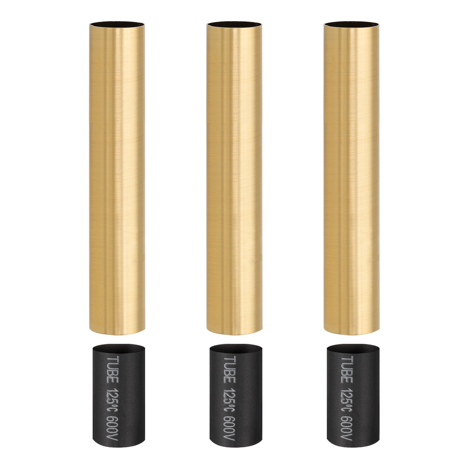 3 Pcs 5" Tall Metal E12 Candle Covers Sleeves, Golden
