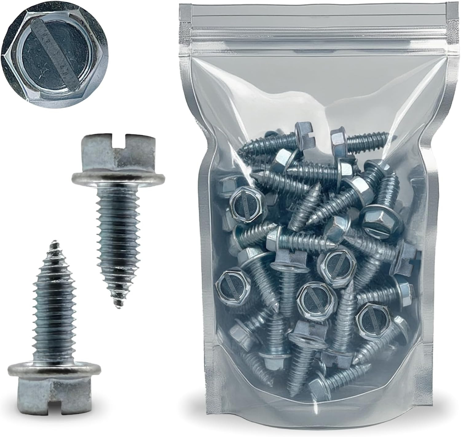 License Plate Screws - Slotted Hex Head - Metric - 6mm x 16mm - For Vehicles (10