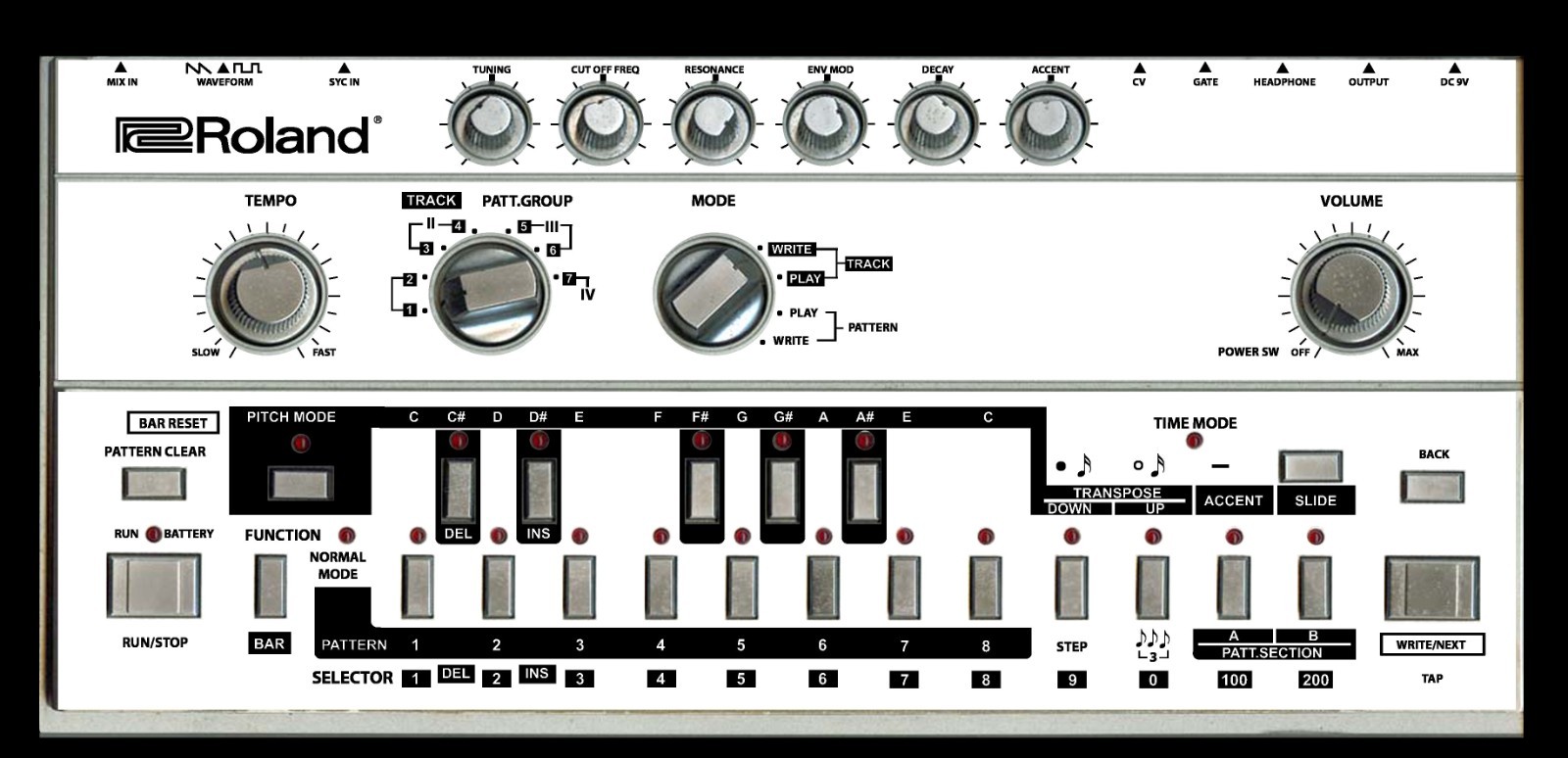 Roland TB-303 Skin | White | Protective Decal | StyleFlip