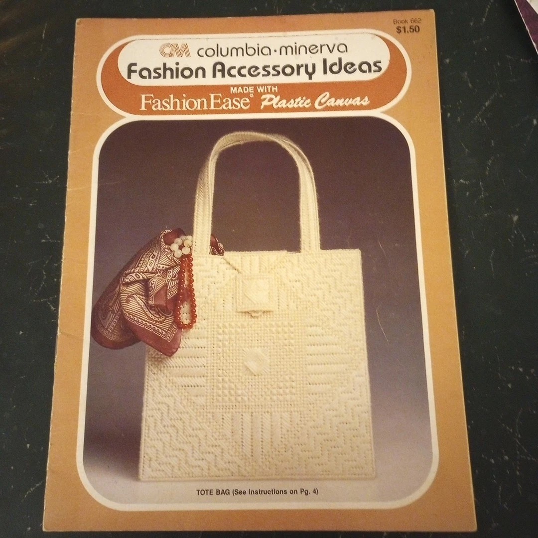 COLUMBIA- MINERVA PLASTIC CANVAS FASHION ACCESSORY IDEA PATTERN BOOK 662