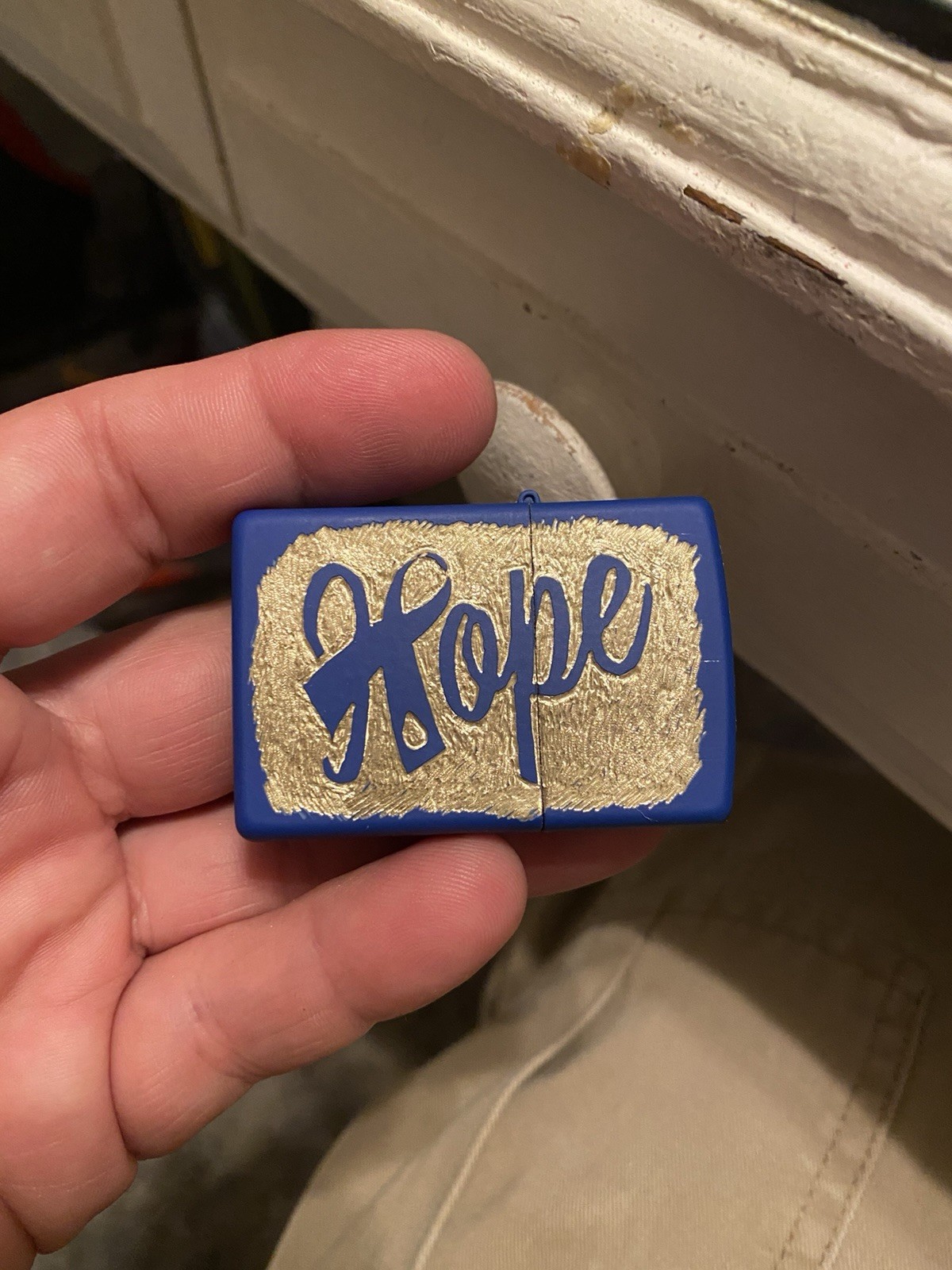 1-Hope Logo On A Royal Blue Zippo Lighter