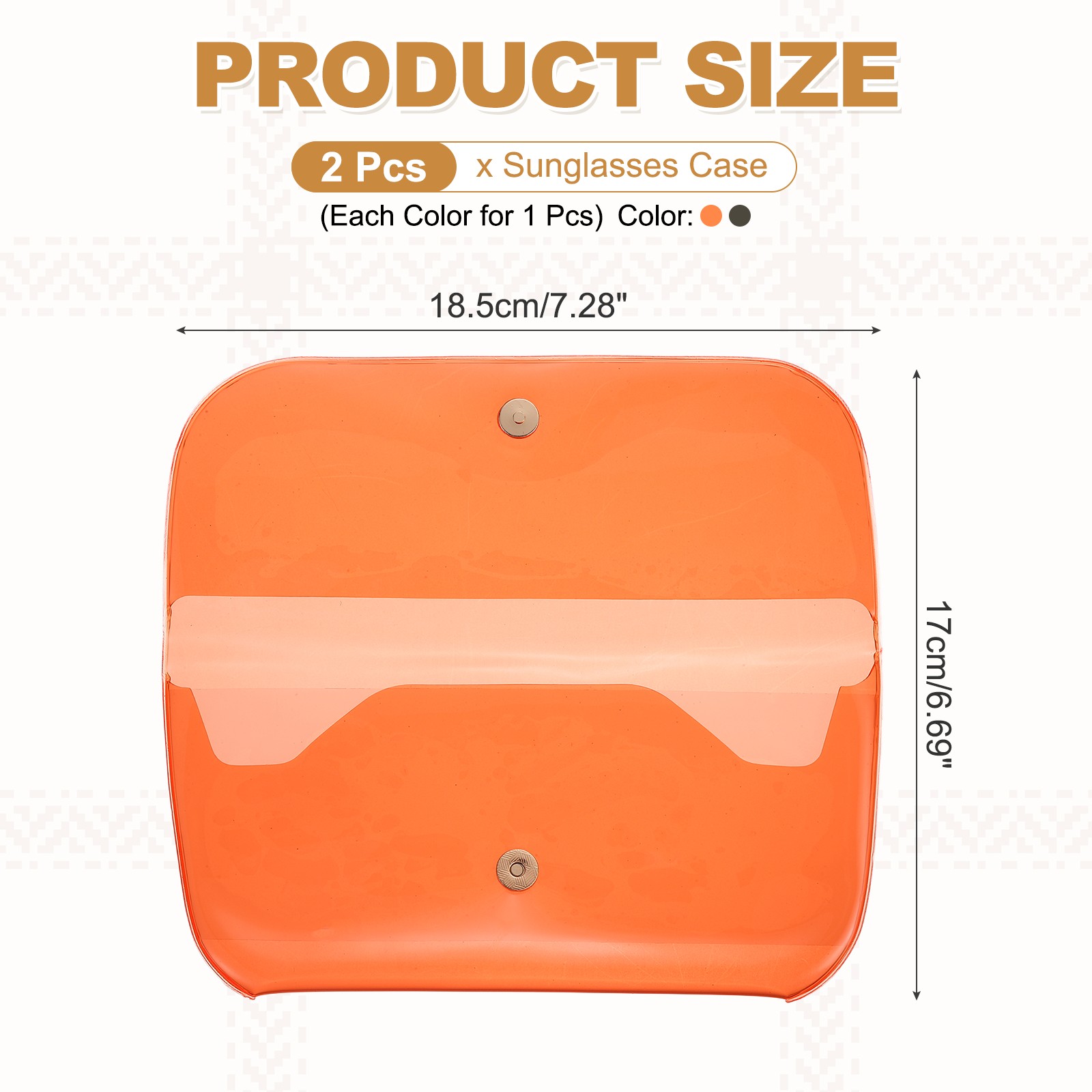 Sunglasses Case, Eyeglass Pouch Organizer-2Pcs(Black/Orange)