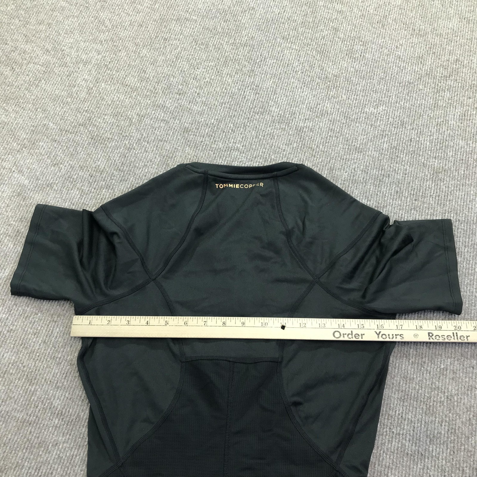 Tommie Copper Mens Medium Black Compression Shirt Lower Back Support Zip Top