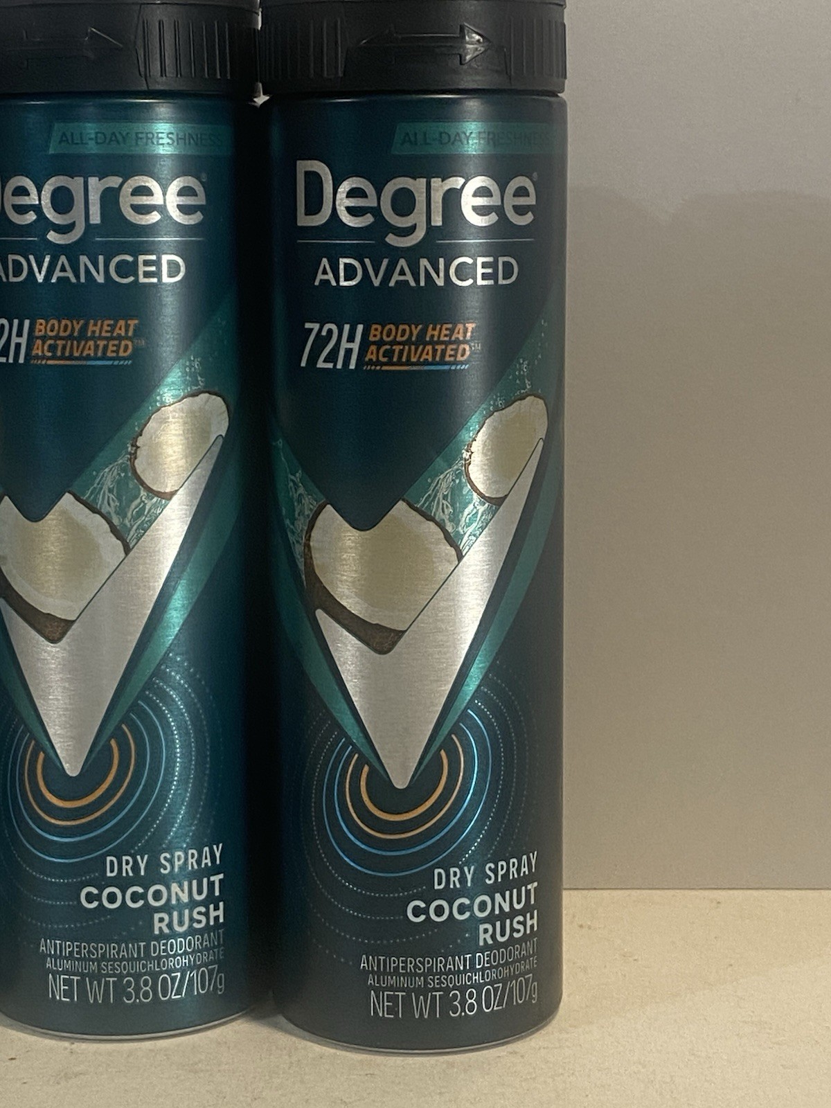Degree Men Advanced Antiperspirant Deodorant Dry Spray Coconut Rush 3-Pk 72-H