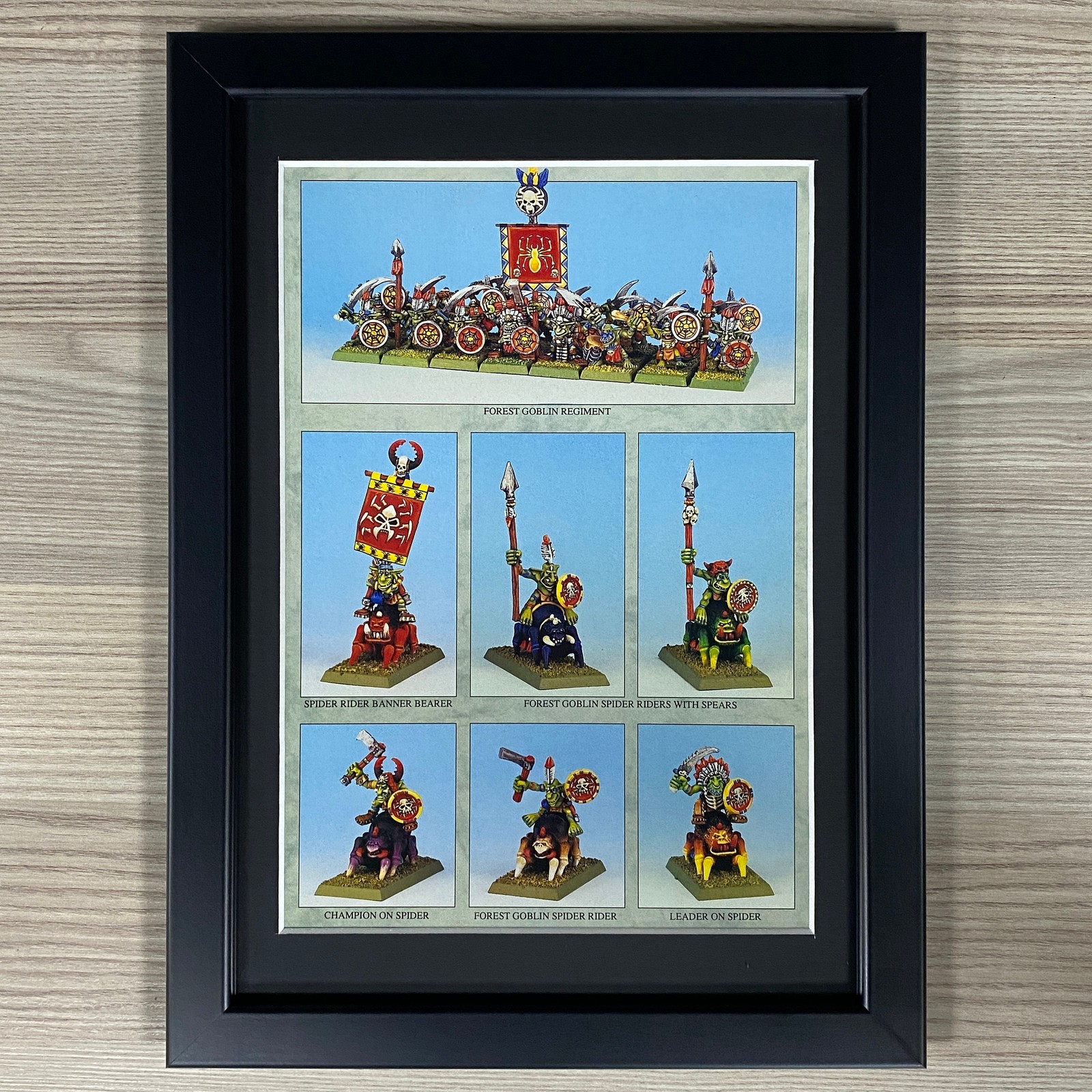FOREST GOBLINS FRAMED ART WHITE DWARF ADVERT SPIDER RIDERS ORCS & WARHAMMER AOS